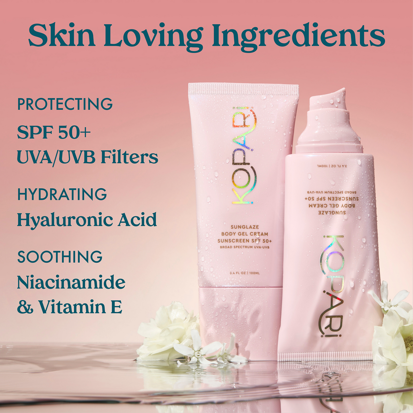 NEW! Sunglaze Body Gel Cream Sunscreen SPF 50+