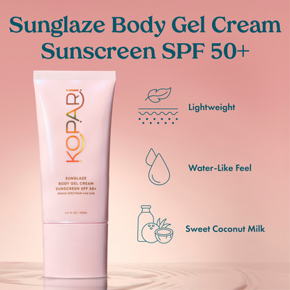 NEW! Sunglaze Body Gel Cream Sunscreen SPF 50+