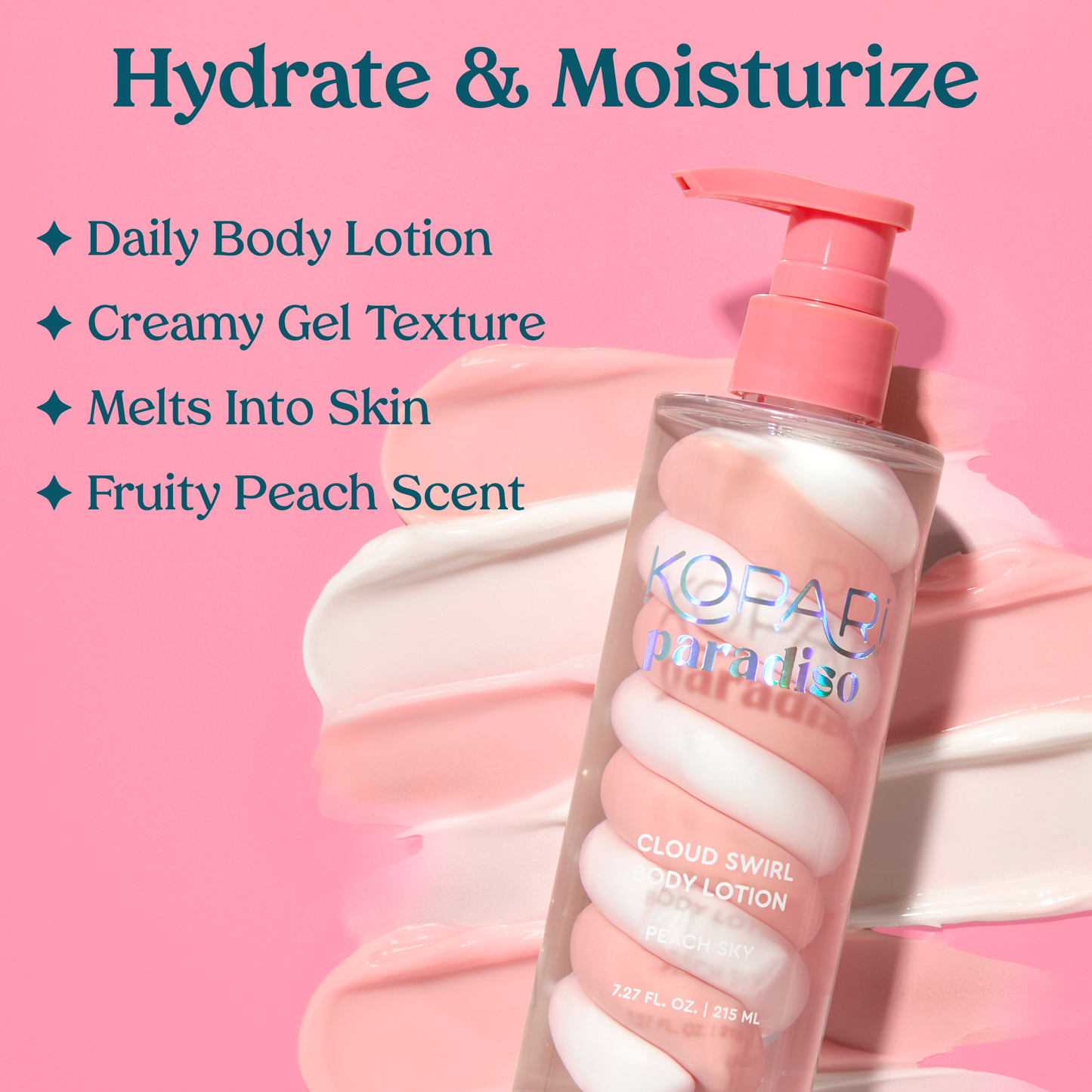 NEW! Paradiso Peach Sky Cloud Swirl Body Lotion