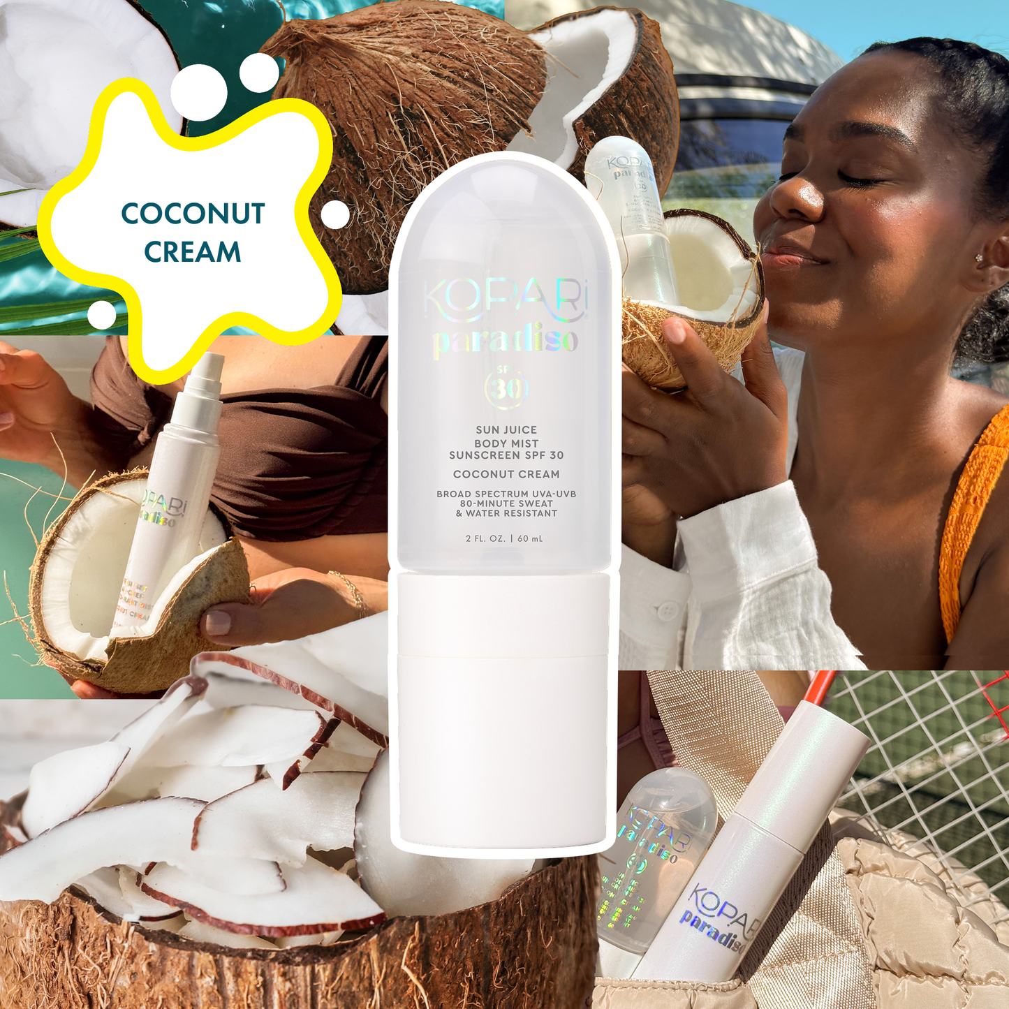 NEW! Paradiso Sun Juice Body Mist Sunscreen SPF30 - Coconut Cream