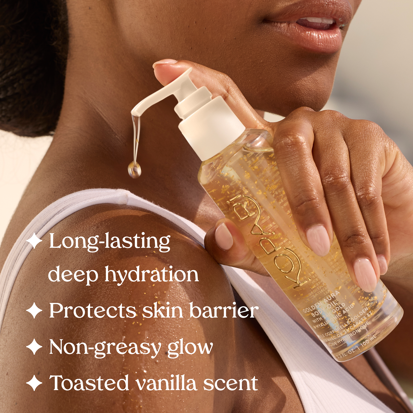 Golden Aura Body Oil with 24K Gold & Hyaluronic Acid