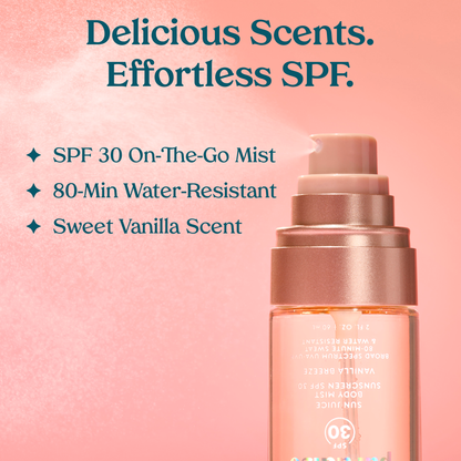 NEW! Paradiso Sun Juice Body Mist Sunscreen SPF30 - Vanilla Breeze