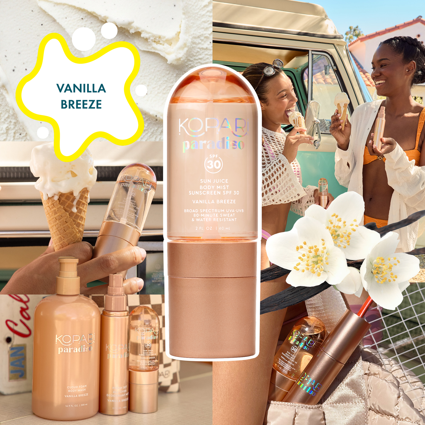 NEW! Paradiso Sun Juice Body Mist Sunscreen SPF30 - Vanilla Breeze